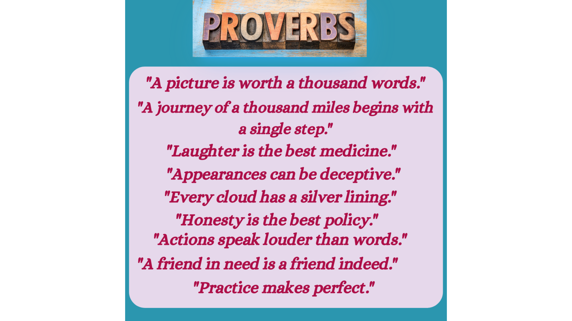 Learning about Proverbs and Sayings
